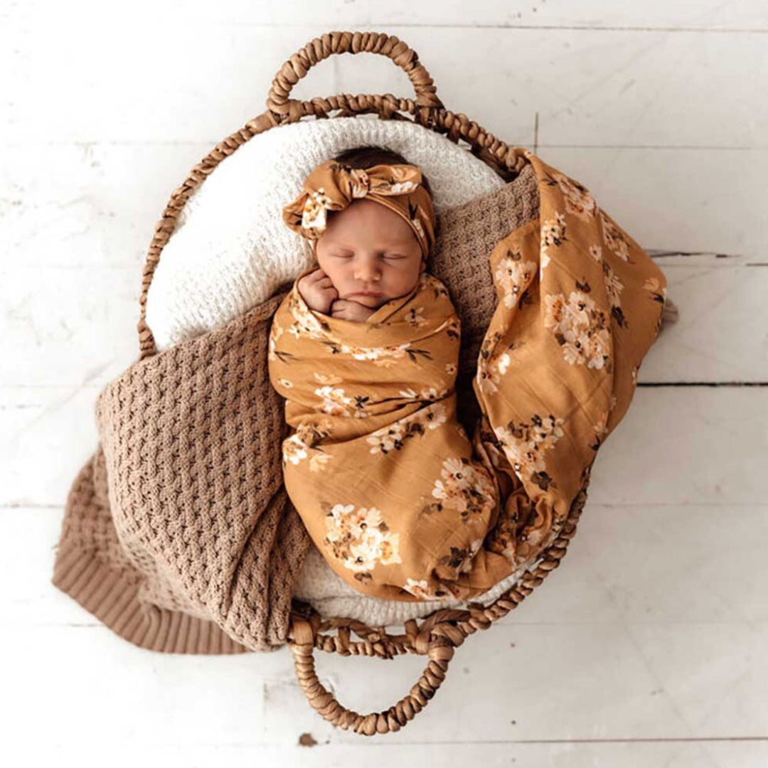 SNUGGLE HUNNY ORGANIC MUSLIN WRAP - GOLDEN FLOWER