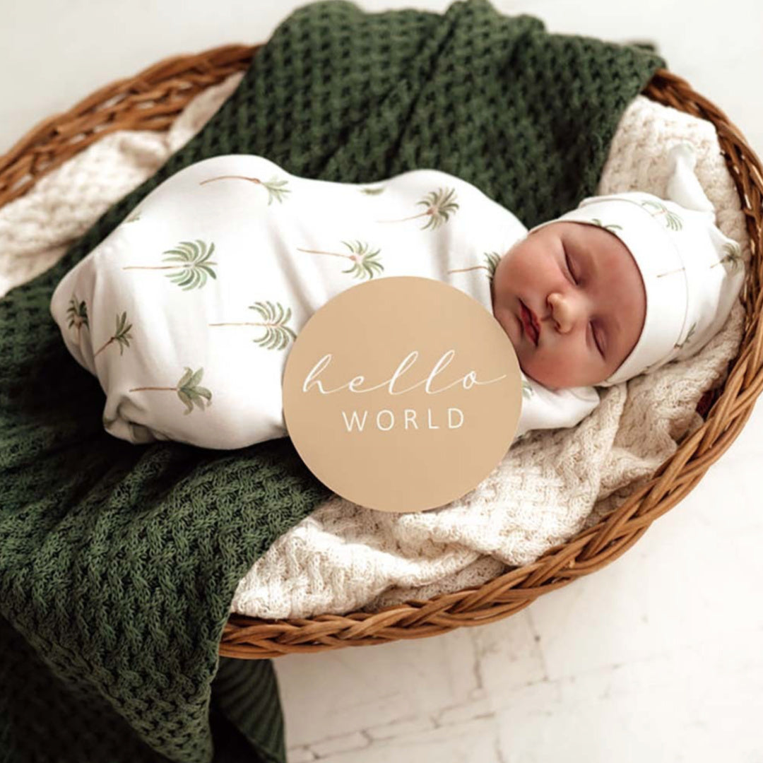 SNUGGLE HUNNY REVERSIBLE MILESTONE CARDS - GREEN PALM &amp; SAND