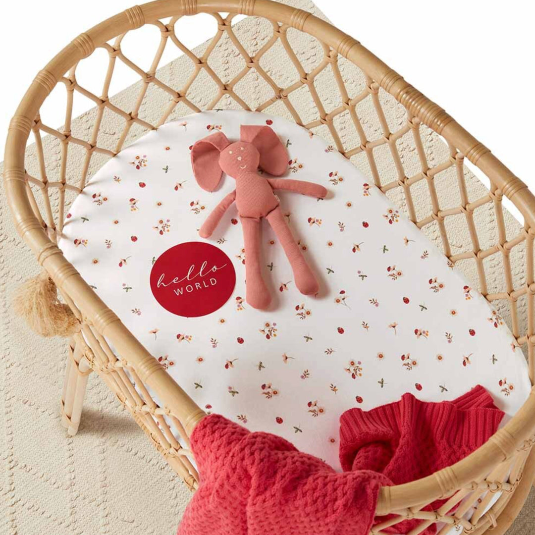 SNUGGLE HUNNY ORGANIC FITTED BASSINET SHEET / CHANGE PAD COVER - LADYBUG