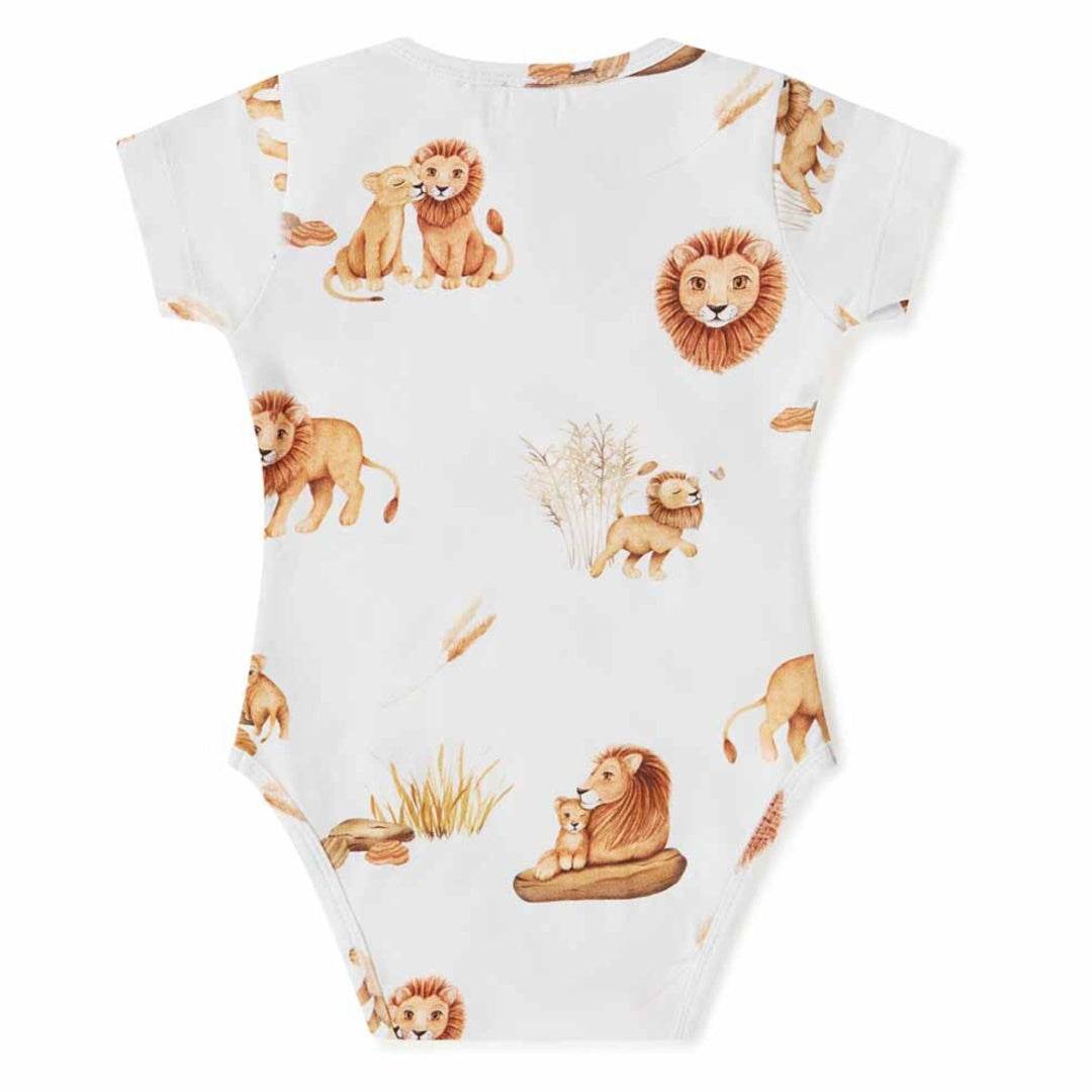 SNUGGLE HUNNY ORGANIC SHORT SLEEVE BODYSUIT - LION