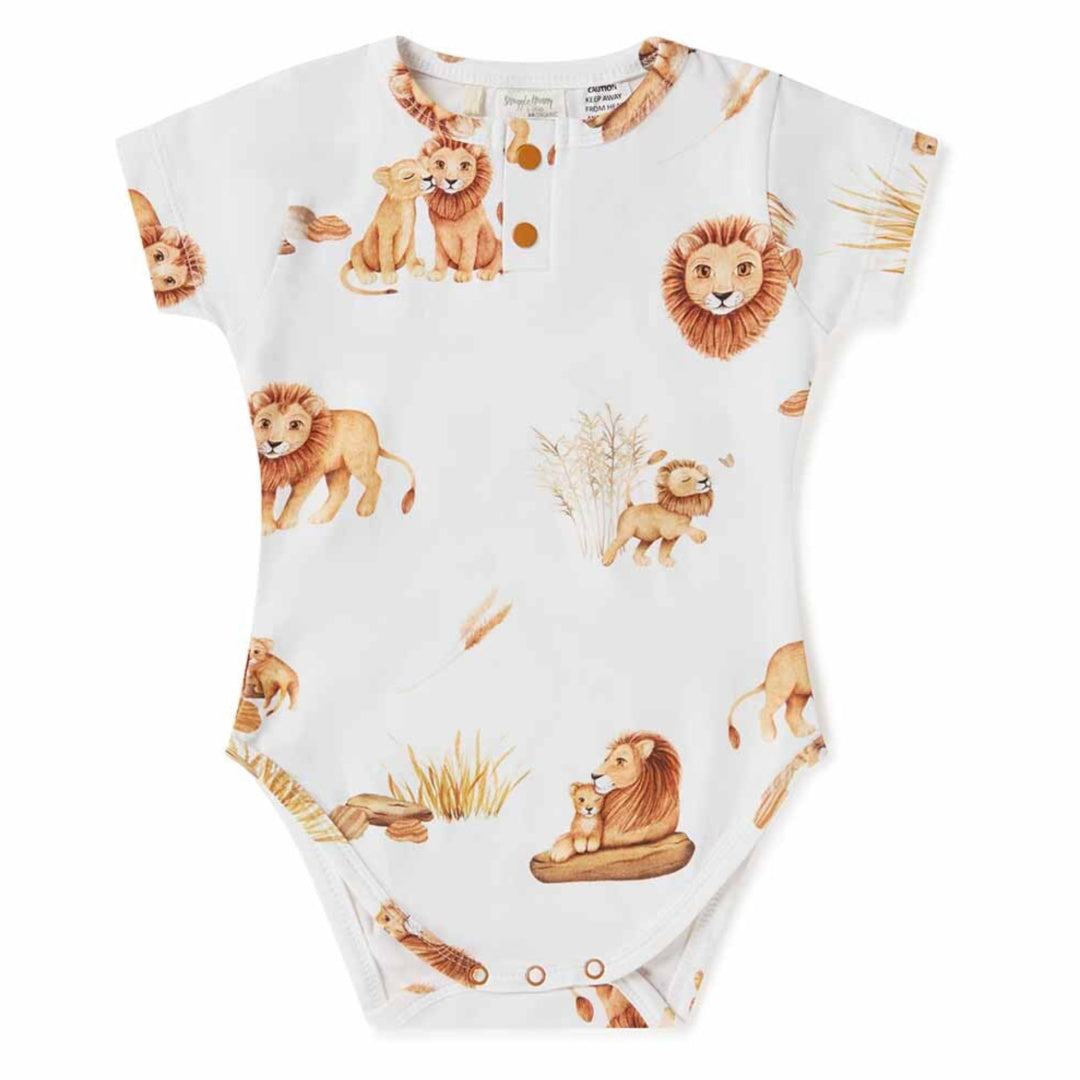 SNUGGLE HUNNY ORGANIC SHORT SLEEVE BODYSUIT - LION