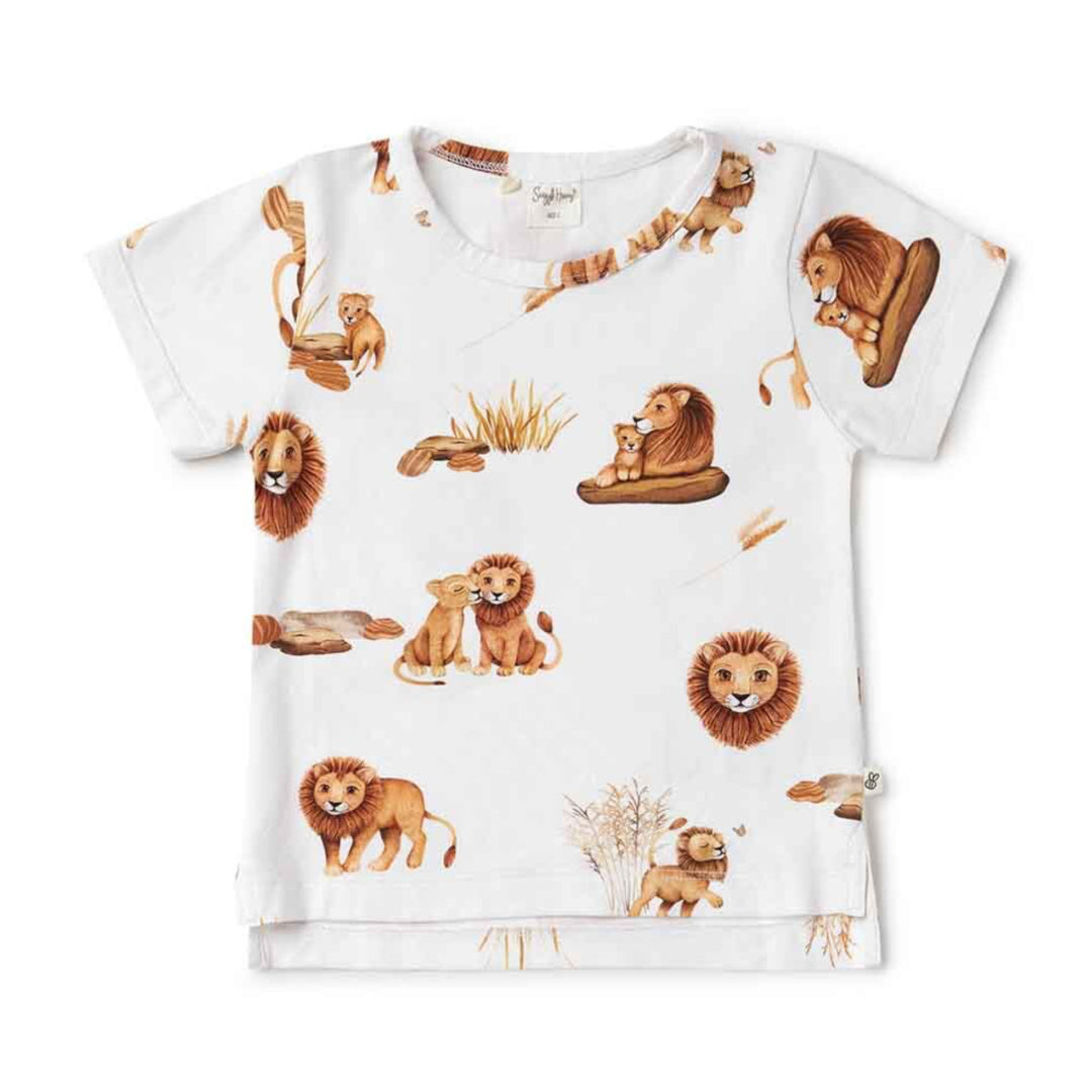 SNUGGLE HUNNY ORGANIC SHORT SLEEVE T-SHIRT - LION