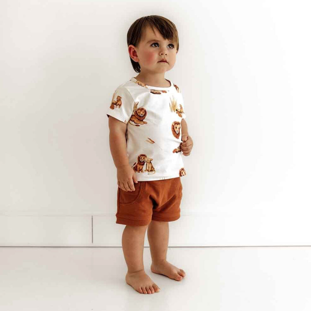 SNUGGLE HUNNY ORGANIC SHORT SLEEVE T-SHIRT - LION