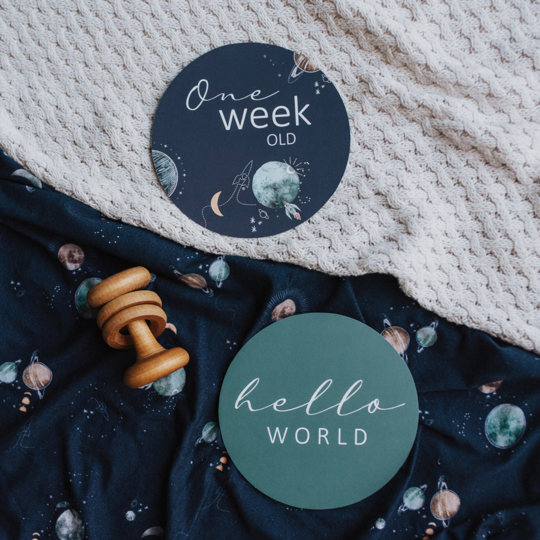 SNUGGLE HUNNY REVERSIBLE MILESTONE CARDS - MILKY WAY &amp; SOFT MOSS