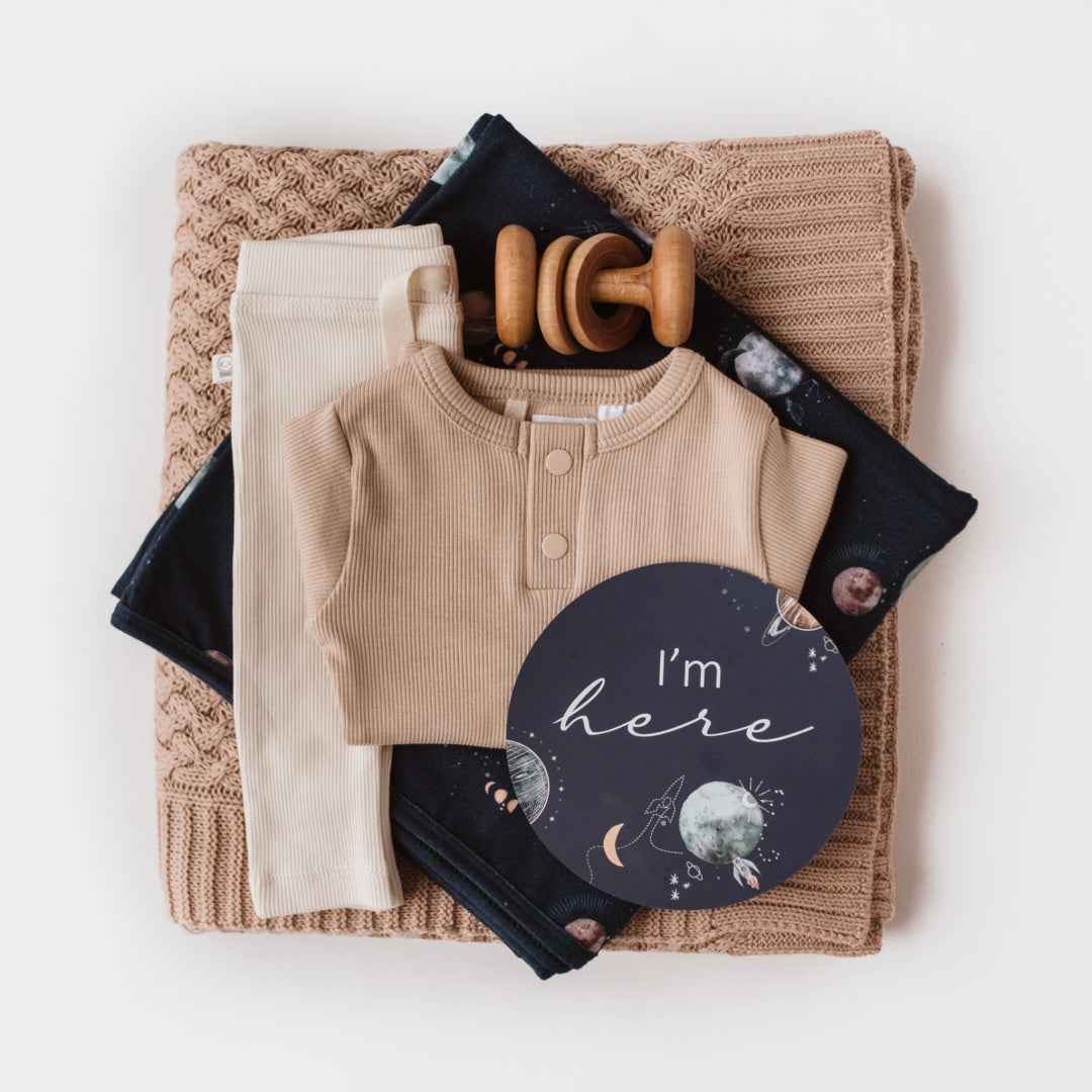 SNUGGLE HUNNY REVERSIBLE MILESTONE CARDS - MILKY WAY &amp; SOFT MOSS