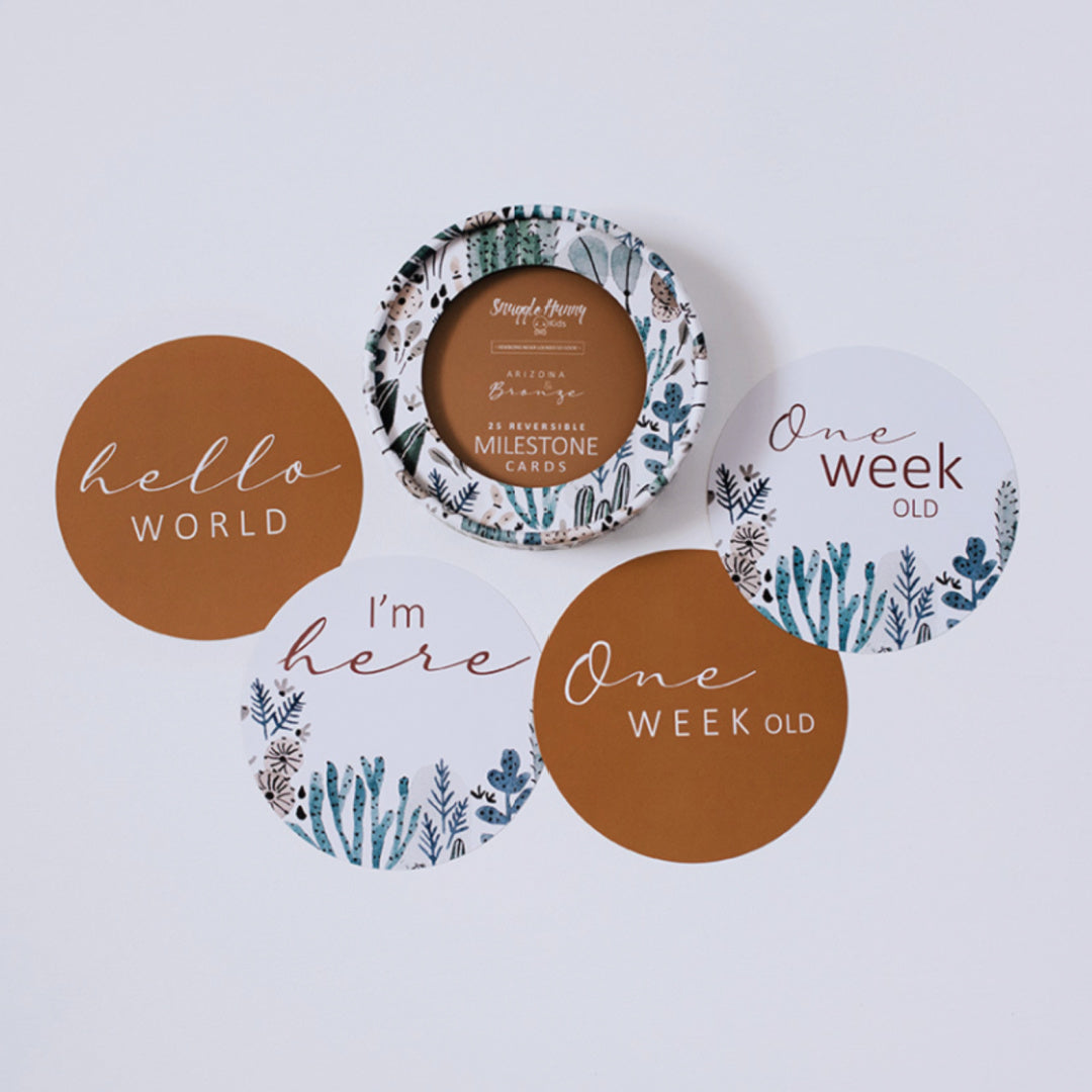 SNUGGLE HUNNY REVERSIBLE MILESTONE CARDS - ARIZONA & BRONZE