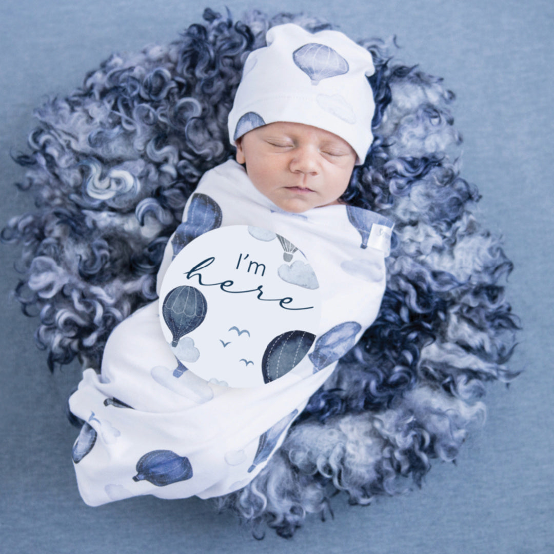 SNUGGLE HUNNY REVERSIBLE MILESTONE CARDS - CLOUD CHASER &amp; INDIGO