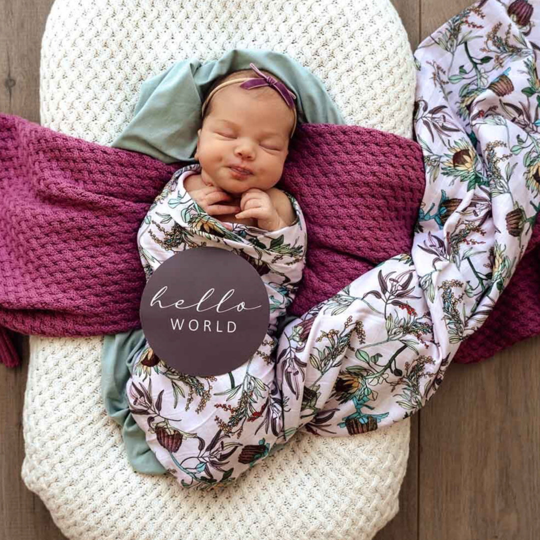 SNUGGLE HUNNY REVERSIBLE MILESTONE CARDS - BANKSIA &amp; MULBERRY