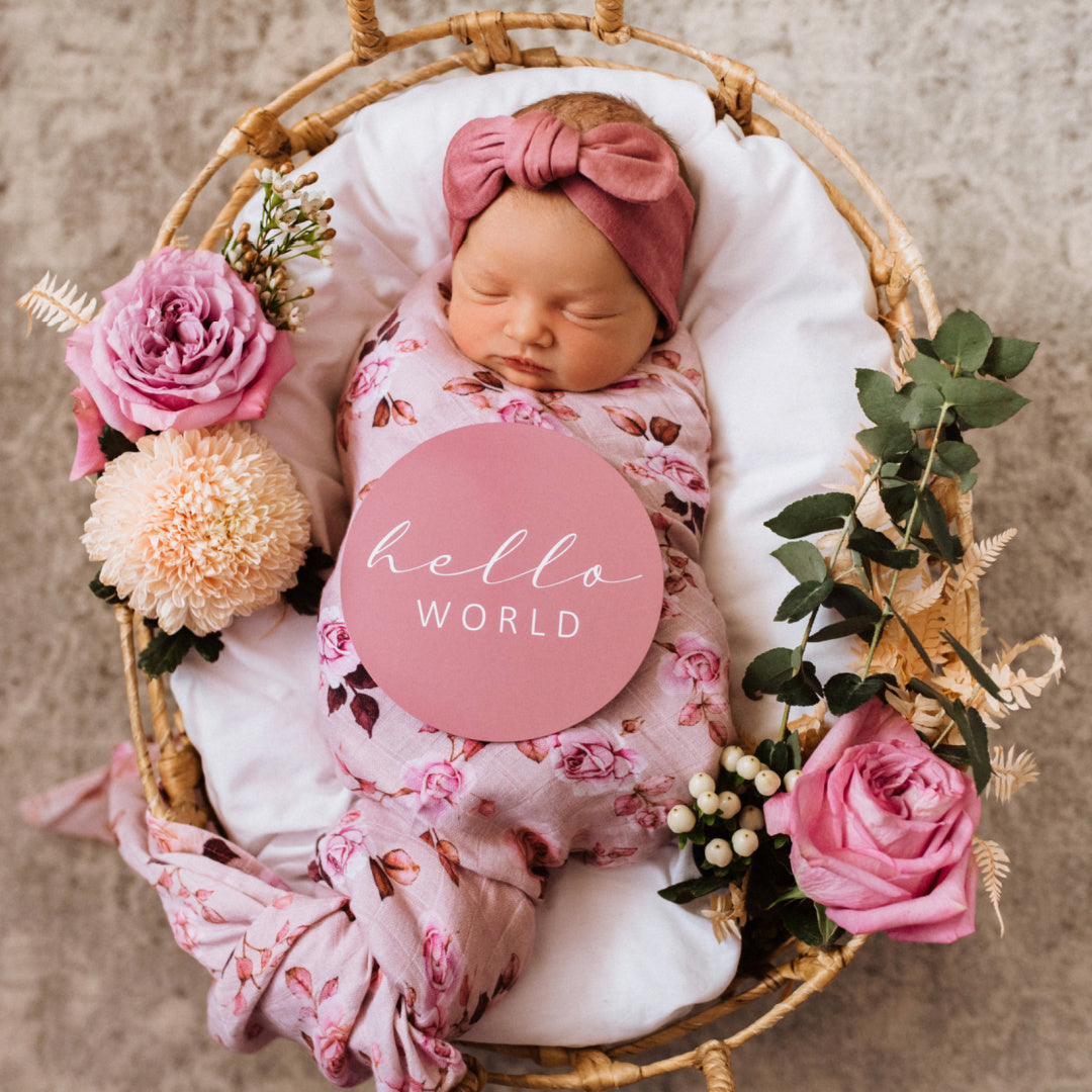 SNUGGLE HUNNY REVERSIBLE MILESTONE CARDS - BLOSSOM &amp; DUSK