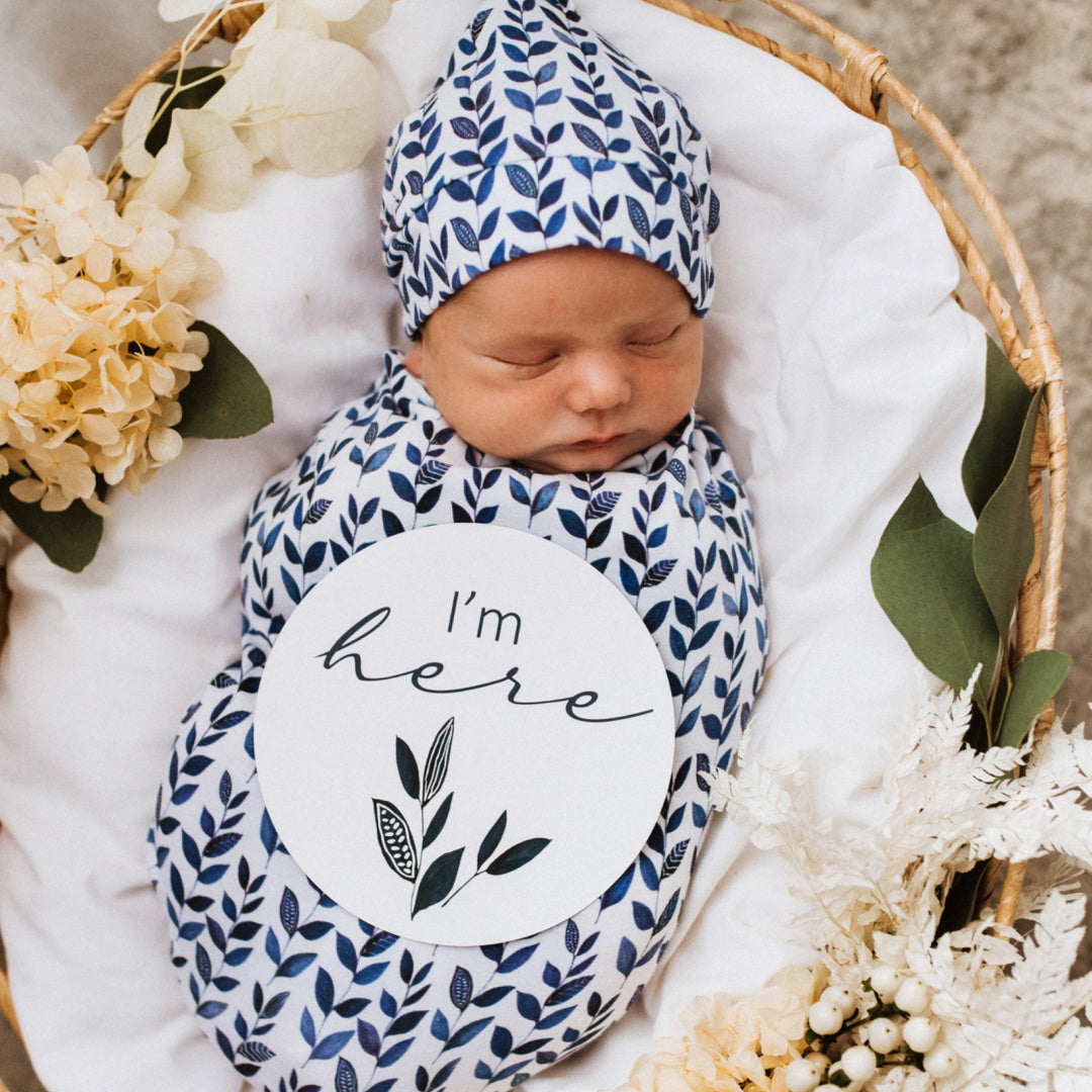 SNUGGLE HUNNY REVERSIBLE MILESTONE CARDS - NIGHTSHADE &amp; ROYAL BLUE