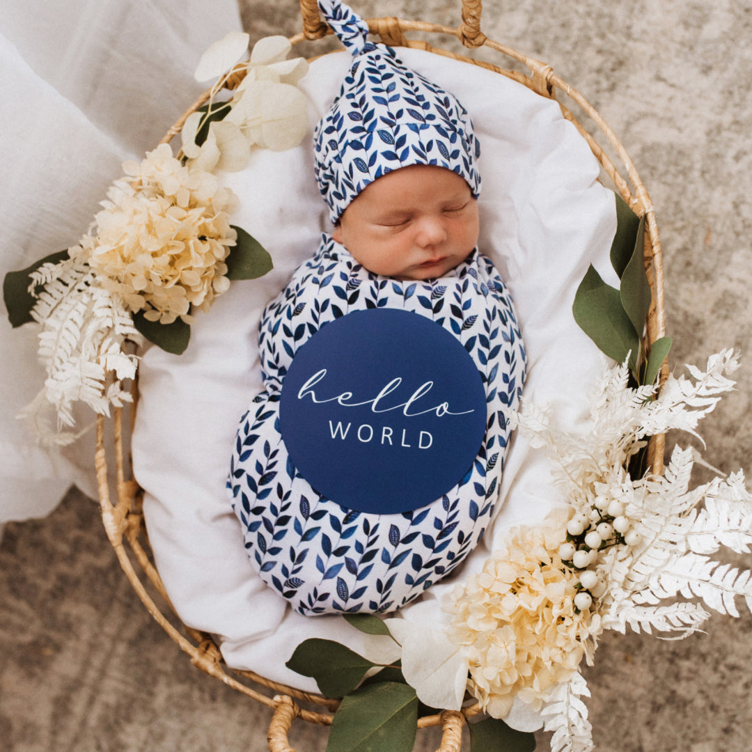 SNUGGLE HUNNY REVERSIBLE MILESTONE CARDS - NIGHTSHADE &amp; ROYAL BLUE