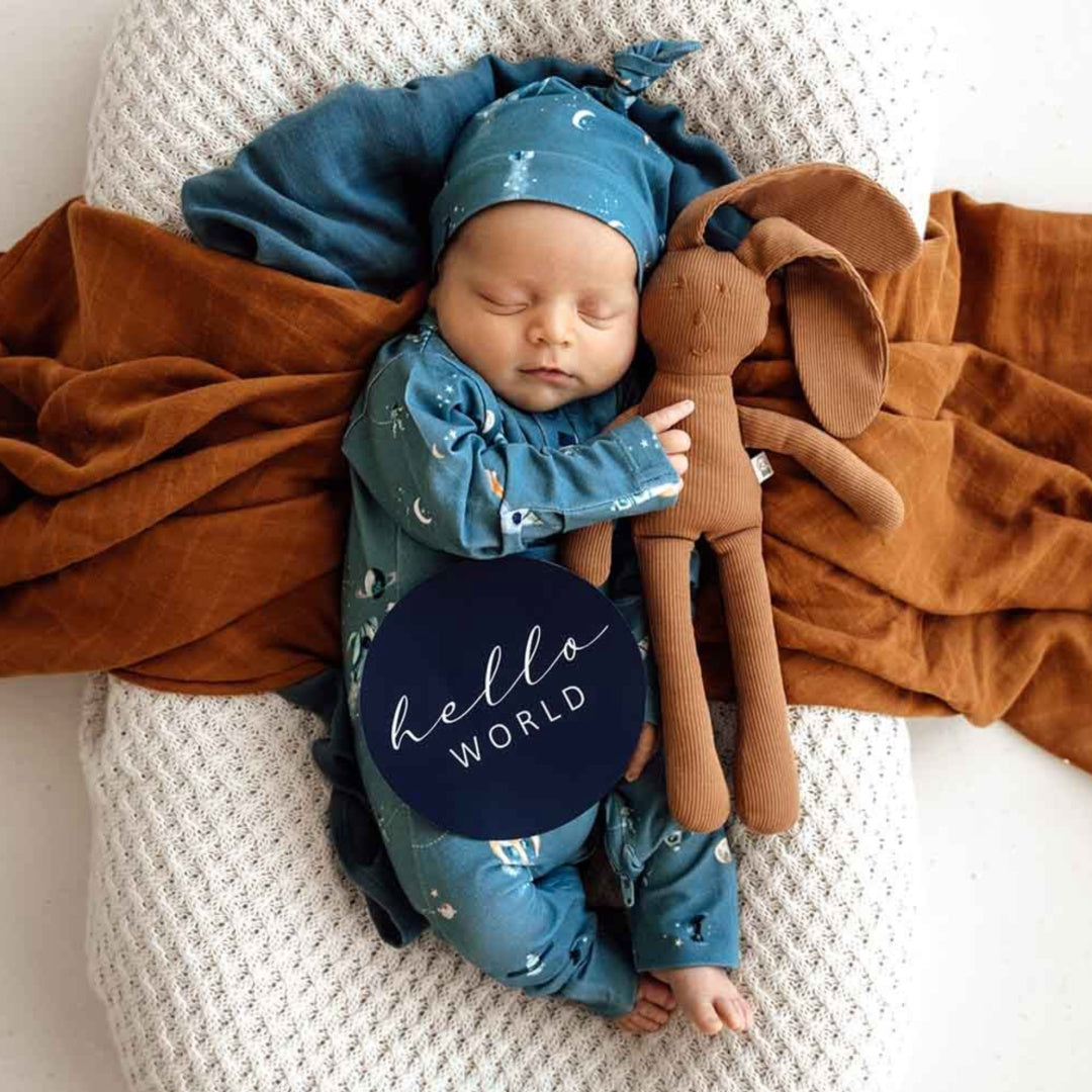 SNUGGLE HUNNY REVERSIBLE MILESTONE CARDS - ROCKET &amp; NAVY