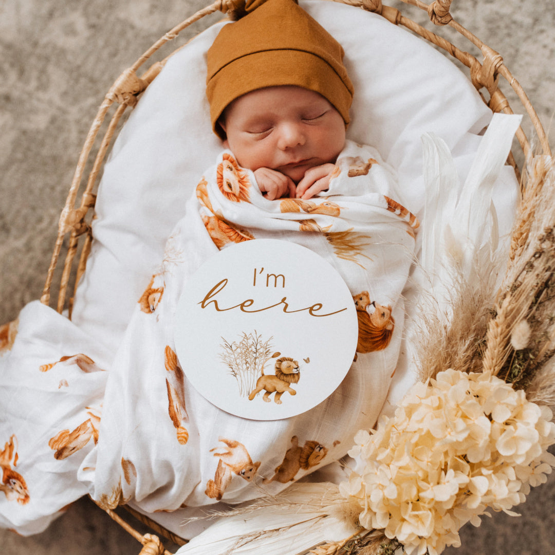 SNUGGLE HUNNY ORGANIC MUSLIN WRAP - LION
