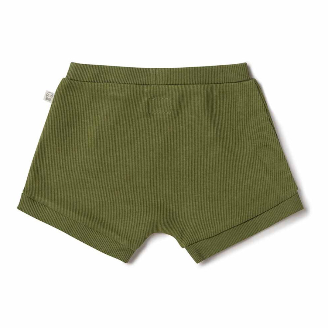 SNUGGLE HUNNY ORGANIC BABY SHORTS - OLIVE