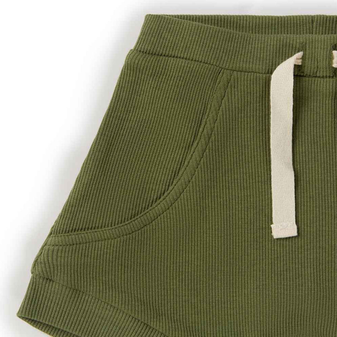 SNUGGLE HUNNY ORGANIC BABY SHORTS - OLIVE