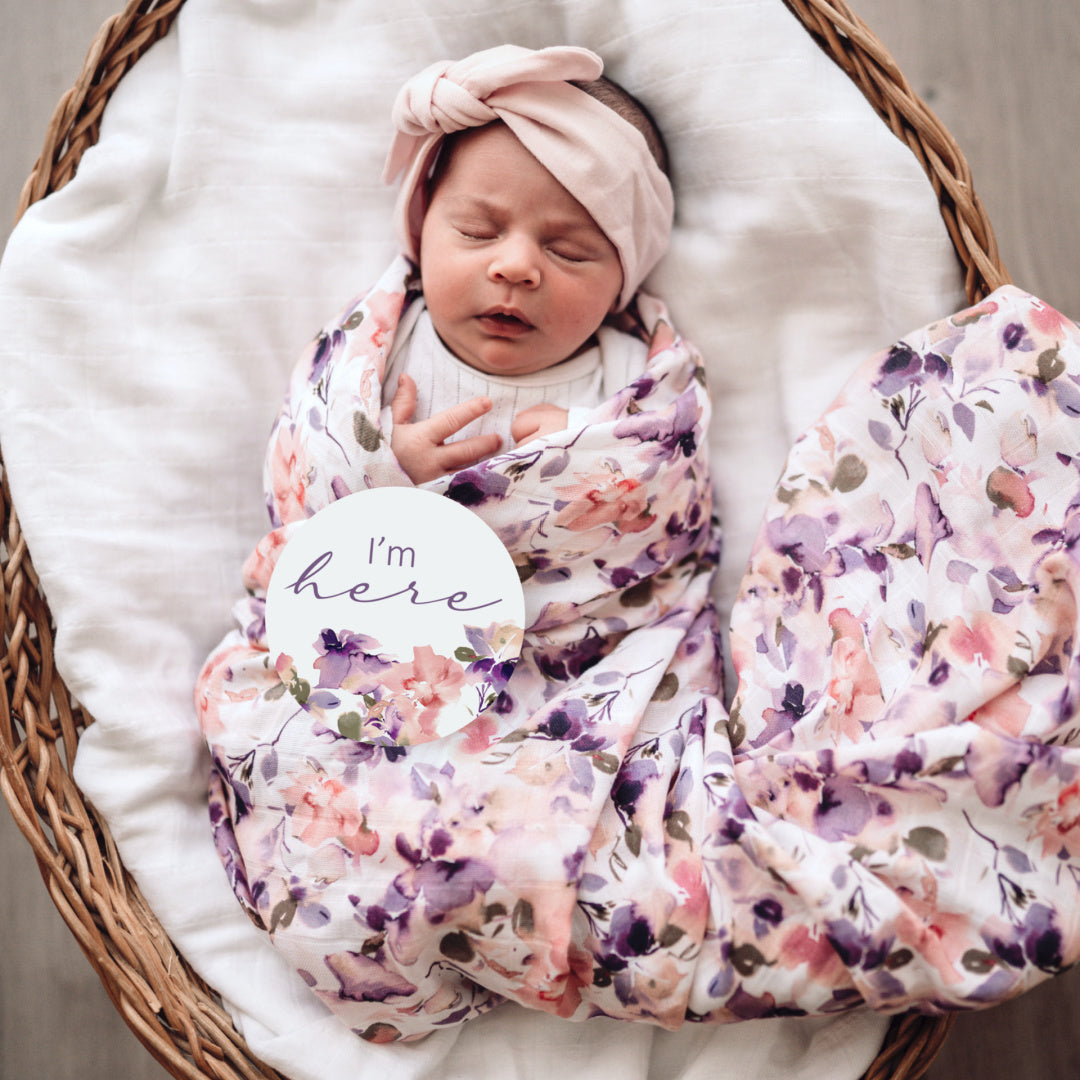 SNUGGLE HUNNY REVERSIBLE MILESTONE CARDS - BLUSHING BEAUTY &amp; MUSK PINK