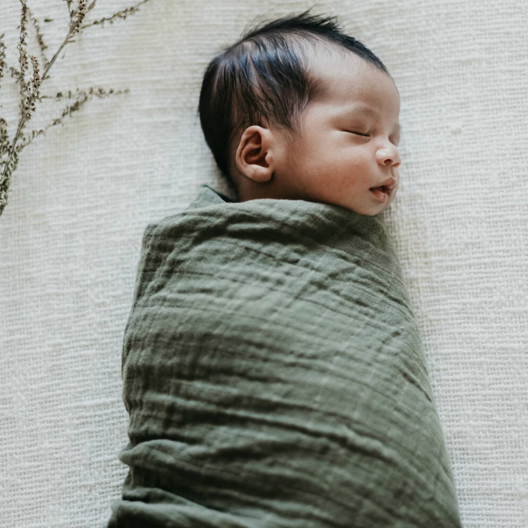 SNUGGLE HUNNY ORGANIC MUSLIN WRAP - DUSTY OLIVE