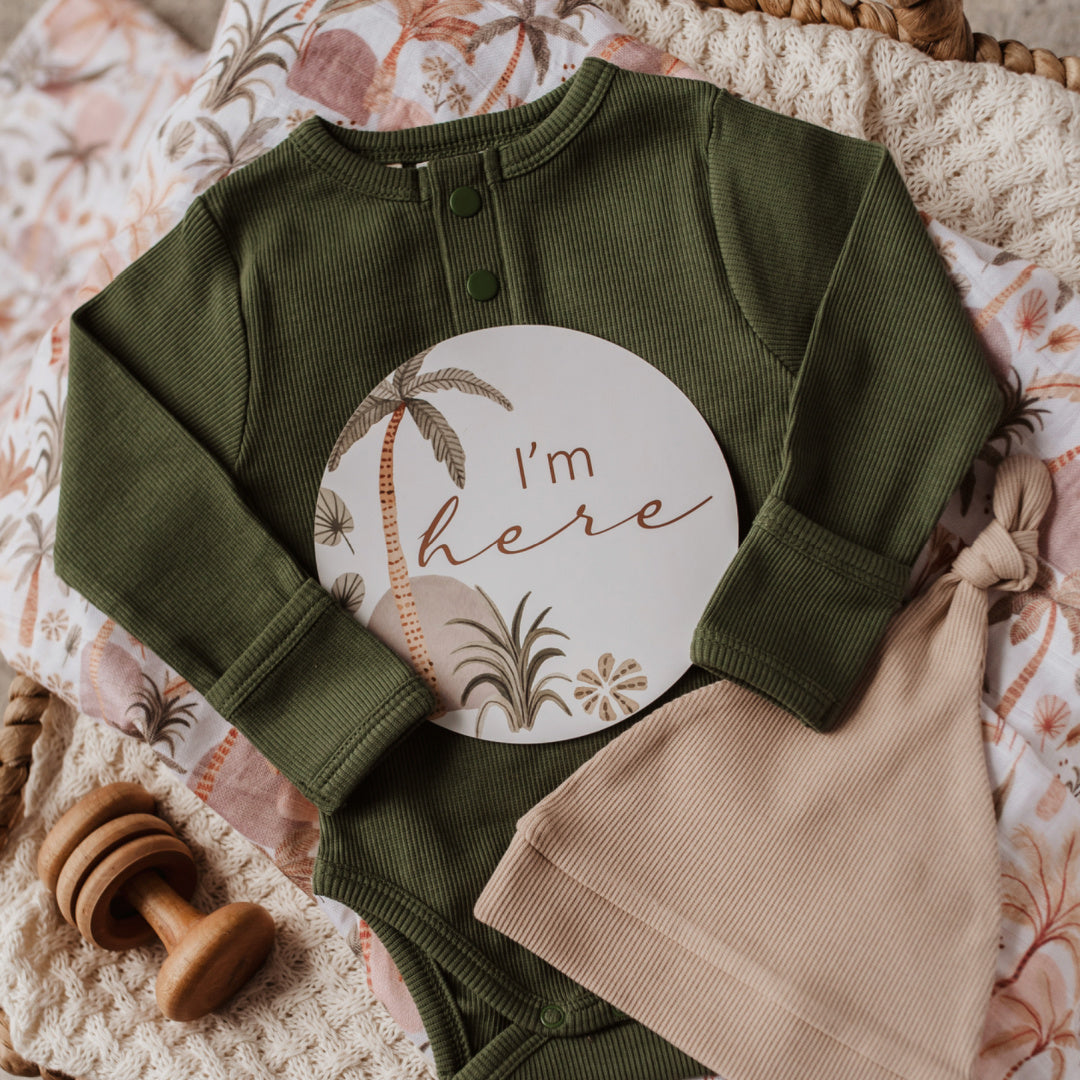 SNUGGLE HUNNY REVERSIBLE MILESTONE CARDS - PALM SPRINGS &amp; HAZELNUT