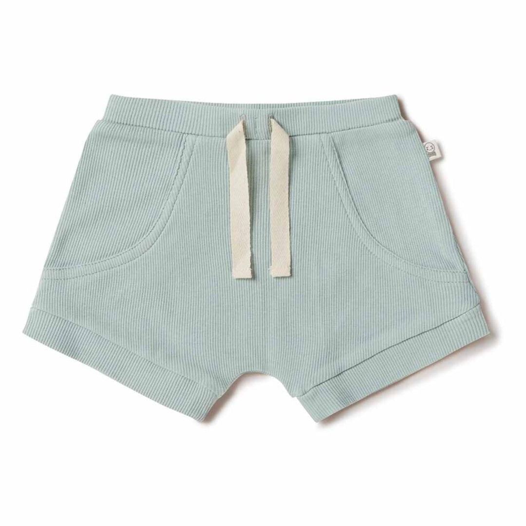 SNUGGLE HUNNY ORGANIC BABY SHORTS - SAGE