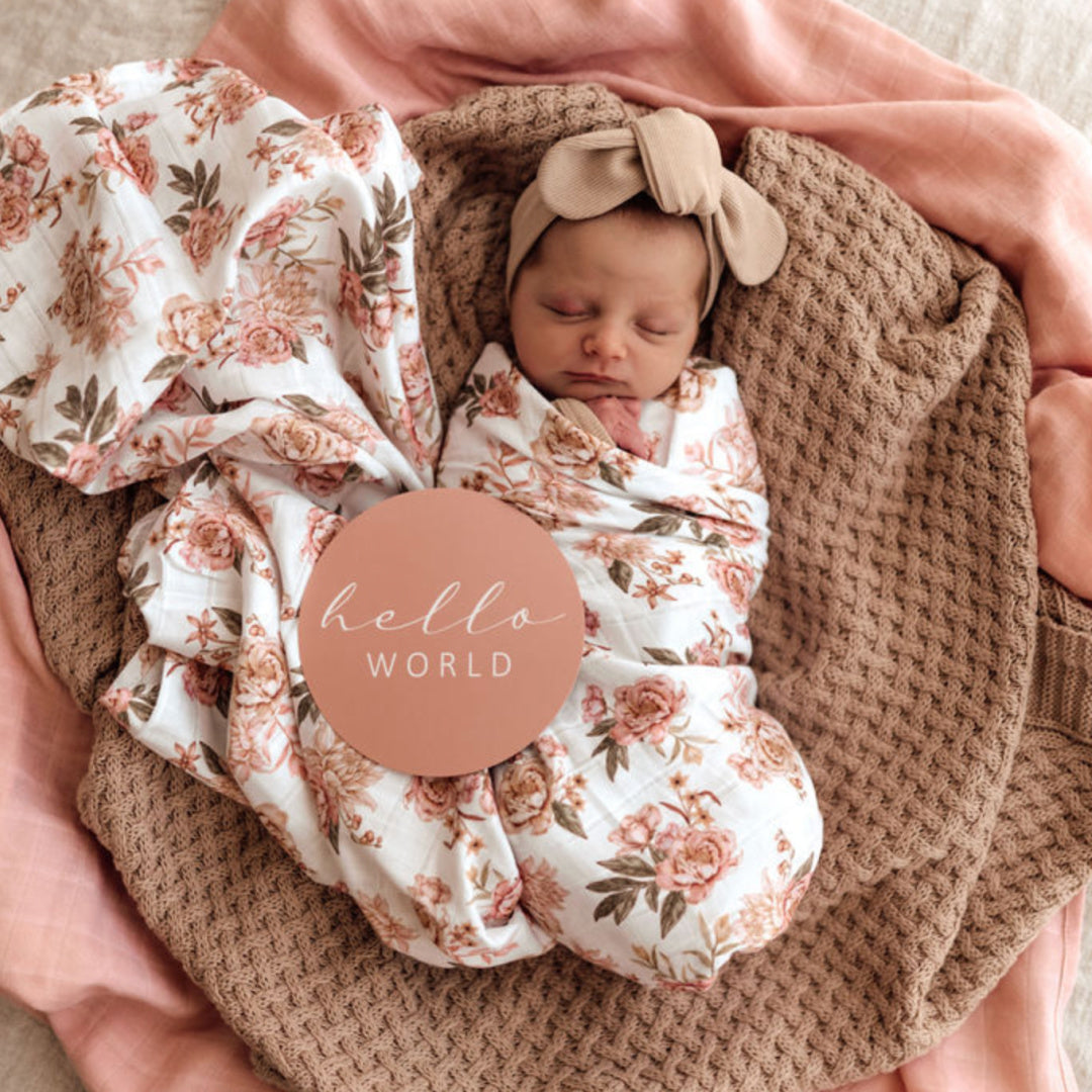 SNUGGLE HUNNY REVERSIBLE MILESTONE CARDS - ROSETTE &amp; PINK SAND