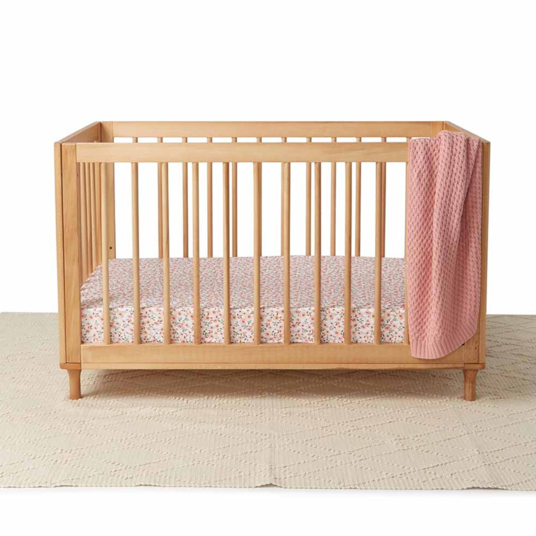 SNUGGLE HUNNY ORGANIC FITTED COT SHEET - SPRING FLORAL