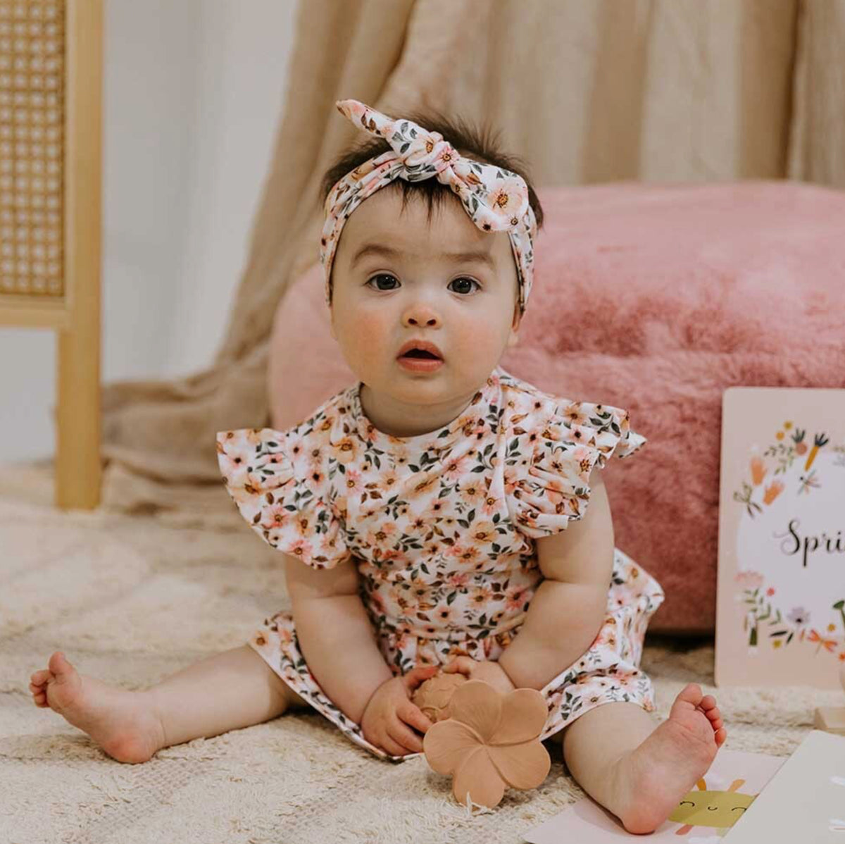 SNUGGLE HUNNY ORGANIC DRESS - SPRING FLORAL