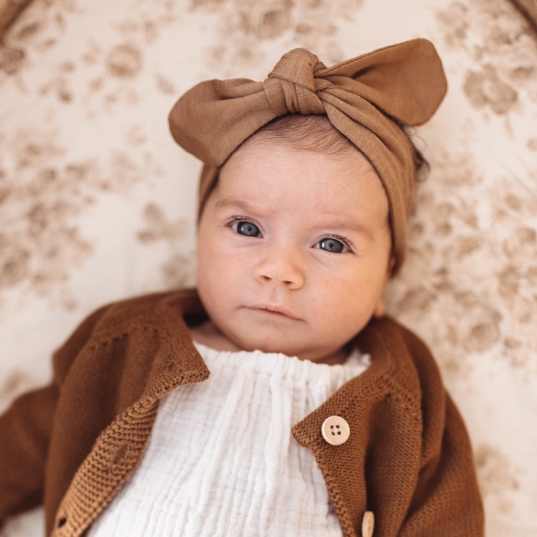 SNUGGLE HUNNY TOPKNOT HEADBAND - CARAMEL