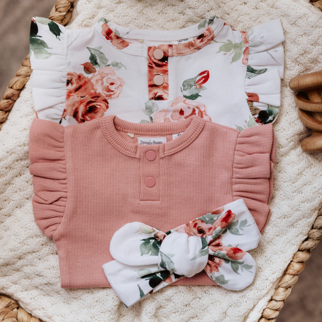 SNUGGLE HUNNY ORGANIC HIGH WAIST BLOOMERS - ROSEBUD