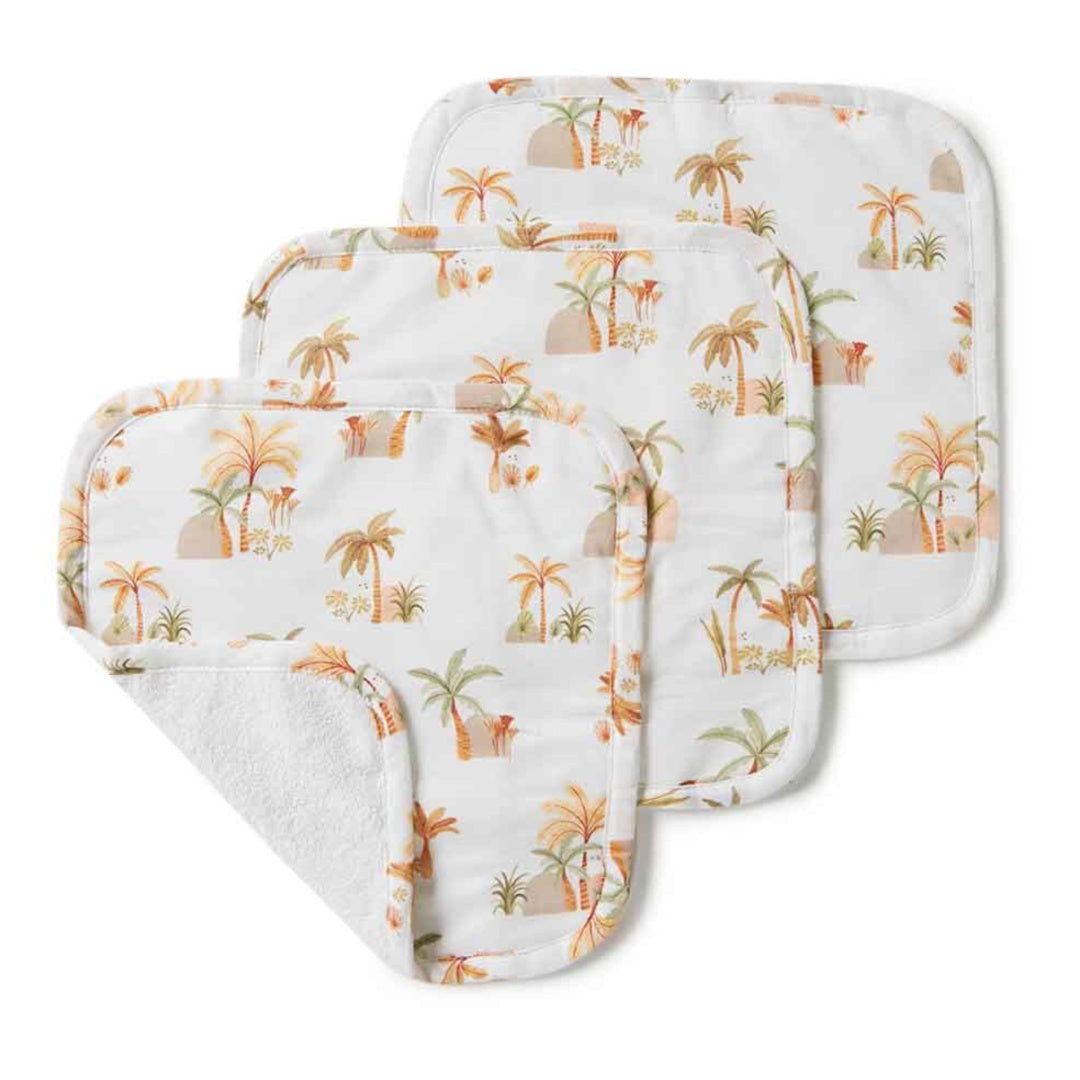 SNUGGLE HUNNY ORGANIC WASHCLOTHS | 3 PACK - PALM SPRINGS