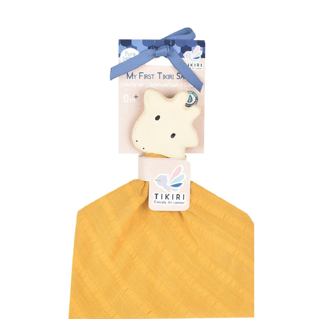 TIKIRI RUBBER TEETHER WITH MUSLIN COMFORTER - GIRAFFE