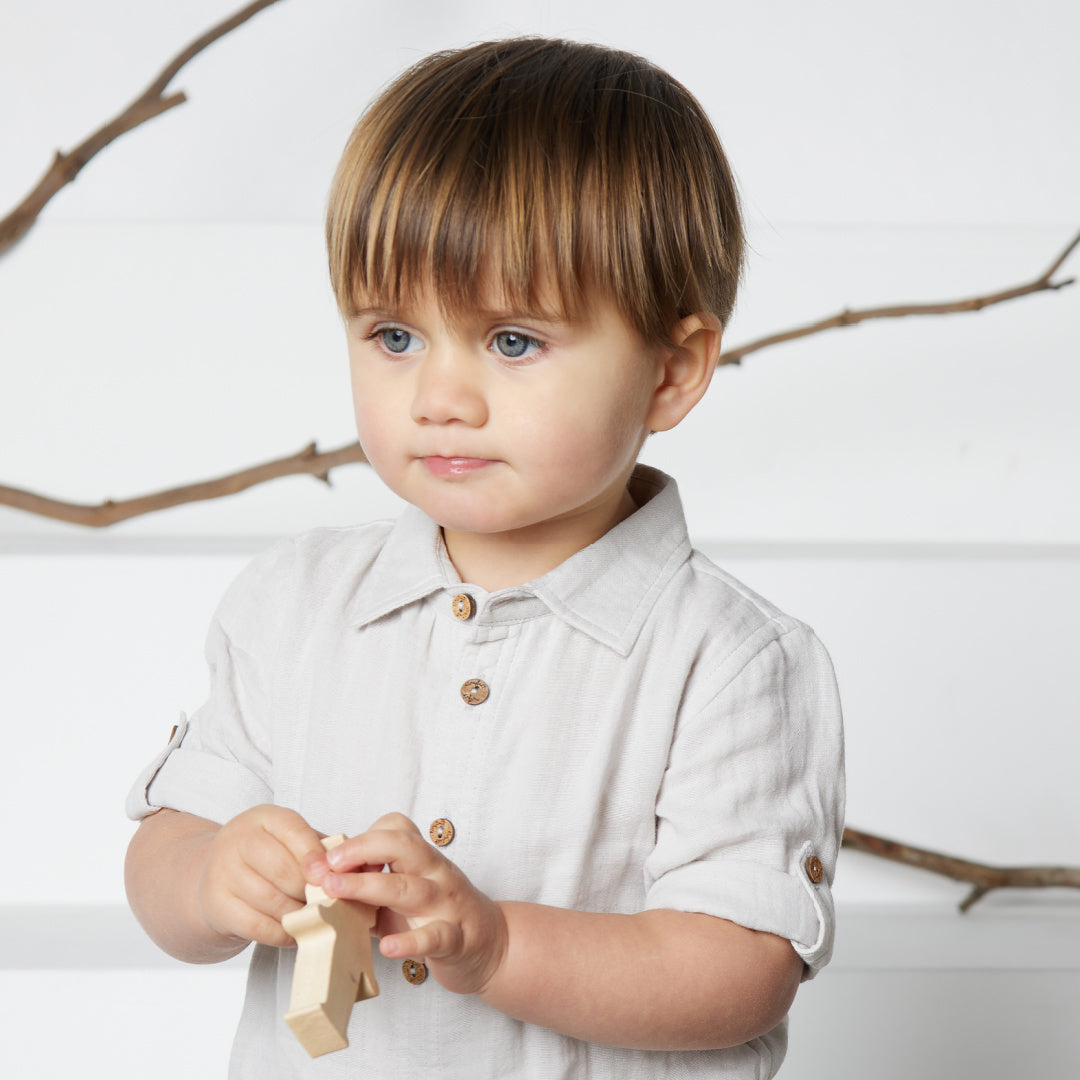 TINY TWIG BOYS CAMBRIC SHIRT -VAPOUR