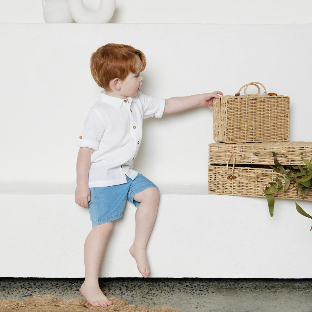 TINY TWIG BOYS CAMBRIC SHIRT - WHITE