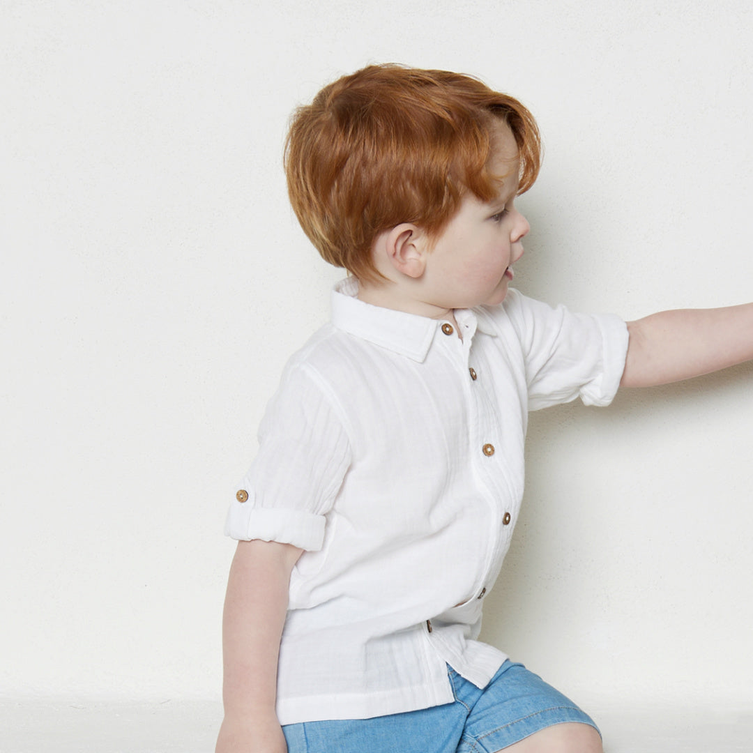 TINY TWIG BOYS CAMBRIC SHIRT - WHITE